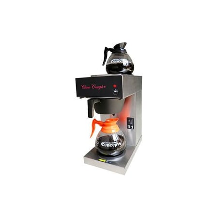 Classic Coffee Concepts, Lodgingstar, Just Screen Classic Coffee Concepts - Coffee Brewer, Pour-Over, 2 Warmers, Stainless Steel, W/ 2 Decanters GB260